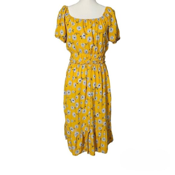 Lark & Grey Floral Crop Yellow Short Sleeve Top And Skirt - Picture 1 of 9